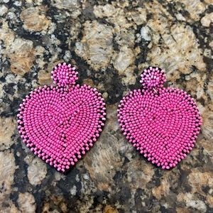 beaded heart earrings